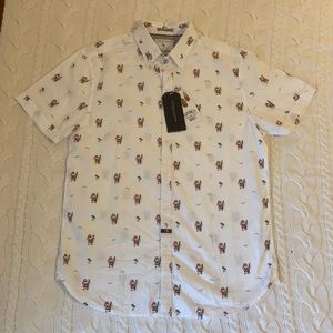 Christmas Surfing Santa Hawaiian Shirt by Ricky Singh’s Denim & Flower (S)